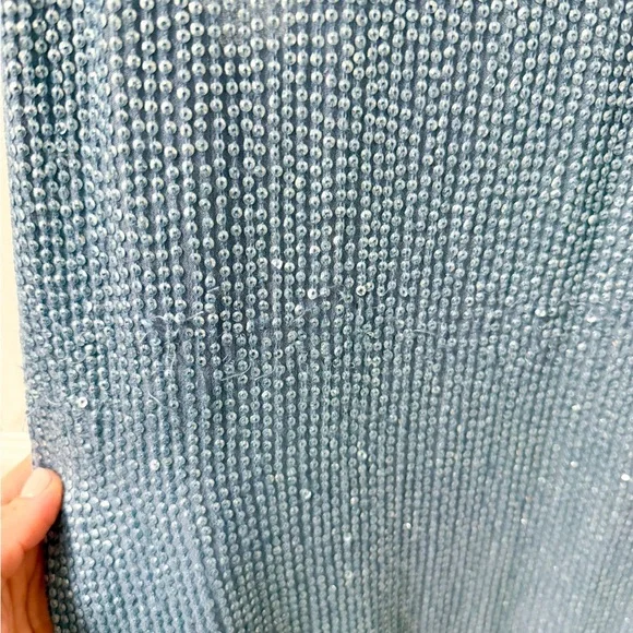 Revolve MLV sequin embellished light baby blue mini dress swing shift party club - Picture 3 of 14